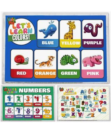 Baby PhD - Let's Learn Design Pack - Disposable Placemats for Babies & Toddlers - 60 Count