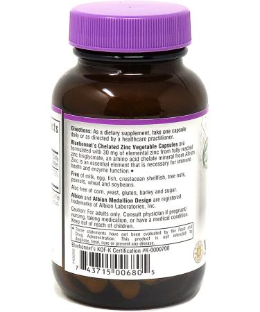 Bluebonnet Nutrition Chelated Zinc - 90 Veggie Capsules for Immune Support & Health - Buy Online on GoSupps.com