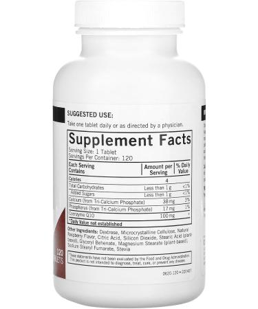 Kirkman Coenzyme Q10 100 mg Chewable Tablets with Stevia - 120 Count | Premium Heart & Energy Support Ships Internationally - Buy Online on GoSupps.com