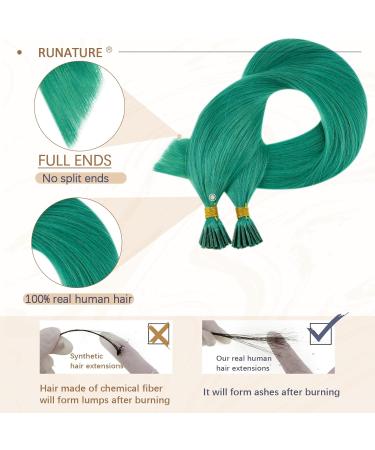 Runatur I Tip Extensions - Real Hair 35cm Blue-Green Teal Pre-Bonded Extensions | Cold Fusion Invisible 20g - Buy Online on GoSupps.com