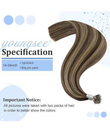 Youngsee Real Hair Nano Ring Extensions - Dark Brown & Blonde 45cm - 50g #P4/27 | Premium Quality Hair Extensions - Buy Online on GoSupps.com
