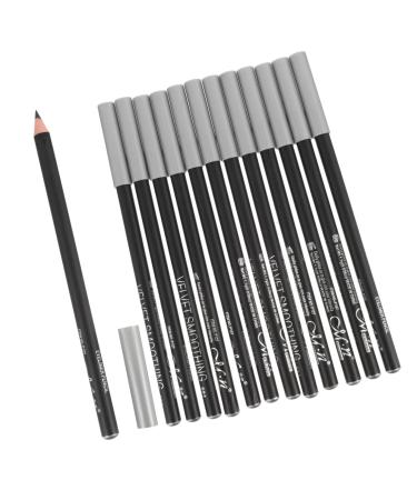 12pi ces Crayons Eyeliner Noirs Set Outils Maquillage Yeux Pratiques Stylos Cosm tiques Sourcils Pinceaux