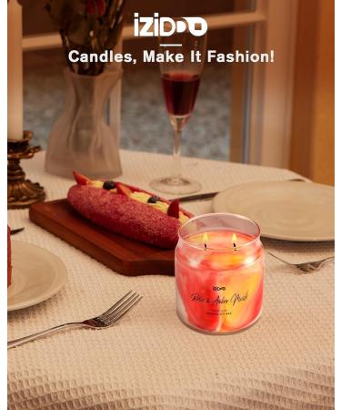 IZIDDO Rose & Musk Scented Candles - Handmade 12oz Red Marble 2 Wick Candles for Home | Perfect Gifts for Women & Men - Buy Online on GoSupps.com