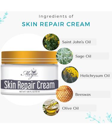 Merja Herbs Natural Burn Repair Cream with essential oils - Skin Repair & Burn Relief cream - Soothing Natural cream - 55ml 1.86oz - Buy Online on GoSupps.com