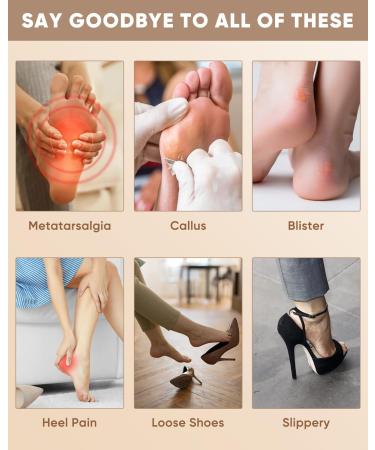 ONUEMP 6 Pairs Heel Grip Inserts & Metatarsal Pads - Silicone Foot Pads for Women & Men Blister Prevention & High Heel Comfort - Buy Online on GoSupps.com