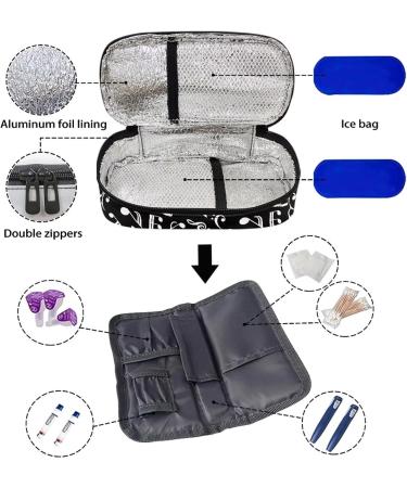 TODIYADDU White Insulin Cooler Case - Music Symbol Design | Diabetes Medication Organizer Bag with Handle for Daily Life and Travel - Buy Online on GoSupps.com