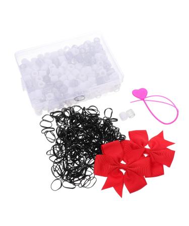 minkissy 1 Set Barrel Beads Hair Cuffs Hair Braid Cuff Dreadlocks Braiding Bead Dreadlock Hair Ring Beads for Kids Braid Jewelry Mini Bow Delicate Hair Tube Beads Polyester Charm Hair Clip