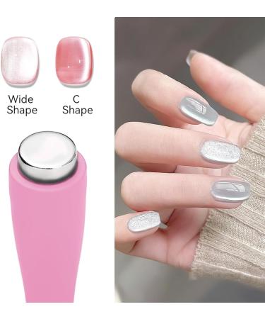 5 in 1 Nail Magnet Tool | Multi-Function Magnet Stick Professional Cat Eye Stick 5 in 1 Nail Design Tools for Salon Studio Home Pink - Buy Online on GoSupps.com
