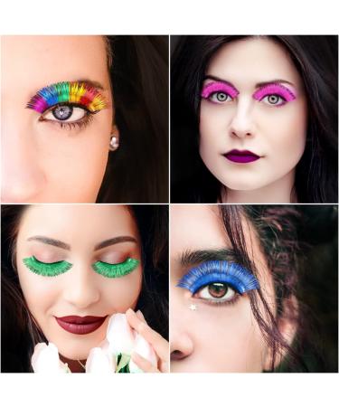 Colorful Eyelashes - 6 Pairs | Frcolor Artificial Eyelashes for Makeup Party & Stage Costume - Shop Internationally! - Buy Online on GoSupps.com