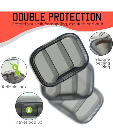 MICARA 3-Pack Small Pill Case | Cute Travel Pill Organizer with 3 Compartments | Portable Medicine & Vitamin Holder | Easy to Open for Supplements - Buy Online on GoSupps.com