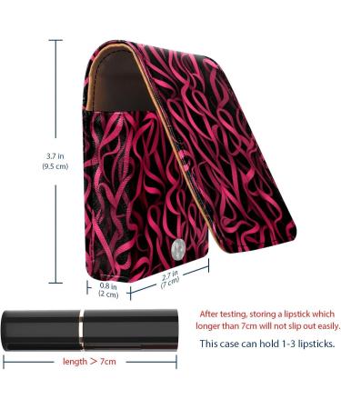 Premium Leather Lipstick Case with Mirror | Mini Lip Gloss Organizer | Breast Cancer Ribbon Pink E320x7wxxb - International Shipping Available - Buy Online on GoSupps.com
