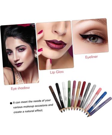 BIUDECO 12pcs Pearlescent Eyeshadow Pencil Sketch Eyeliner Waterproof Eyeshadow Stick Eye Glitter Powder - Buy Online on GoSupps.com