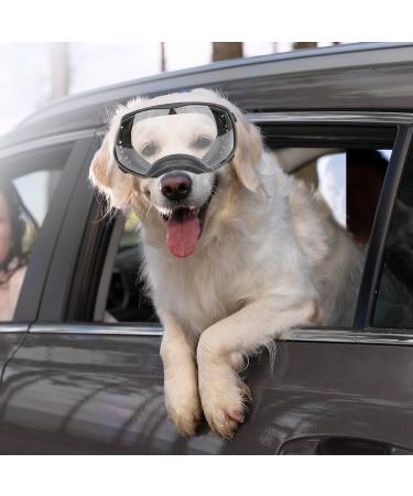 Petleso Large Dog Sunglasses | Dog Goggles for Eye Protection | Outdoor Clear Black Design - Buy Online on GoSupps.com