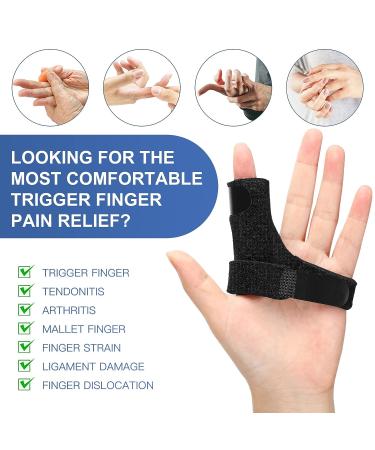 Trigger Finger Splint Brace - 2 Pack Adjustable Support for Right & Left Hand - Alleviates Finger Locking, Popping, Bending, Stiffness, Tendon Release & Pain - Pinky, Ring, Middle, Index Support - Buy Online on GoSupps.com