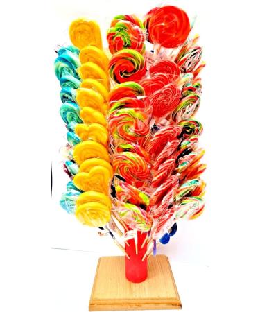 Rainbow Lollipops Swirly Lollies Kids Party Bags Cake Toppers Halal Vegan 4 Assorted Shapes (30) - Buy Online on GoSupps.com