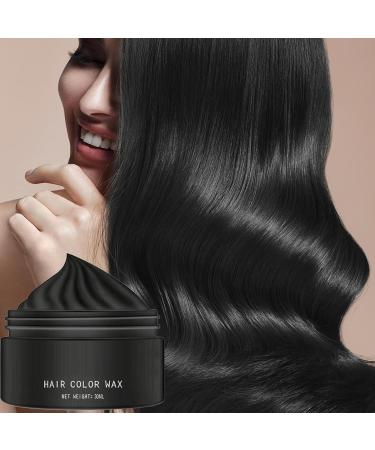 Temporary Hair Dye Wax Color Stencils Easy Hair Modeling Natural and Vibrant Colors Instant Styling Wax Temporary Silver Gray Dye CIR Black 1 Piece 1er Pack - Buy Online on GoSupps.com