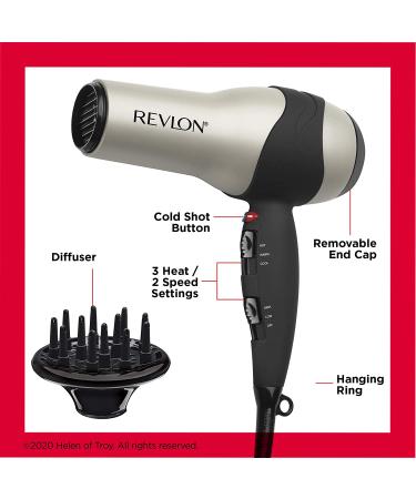 Revlon Turbo Hair Dryer | 1875 Watts | Fast Dry & Maximum Shine | Silver/Grey - Buy Online on GoSupps.com
