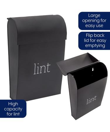 AuldHome Enamelware Lint Holder Bin - Black | Modern Farmhouse Laundry Room Decor for International Shipping - Buy Online on GoSupps.com