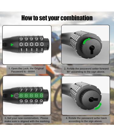 High-Security Bicycle Lock with Combination Code - Durable Chain Lock for Bikes Motorcycles Doors & Gates (Black) - Buy Online on GoSupps.com