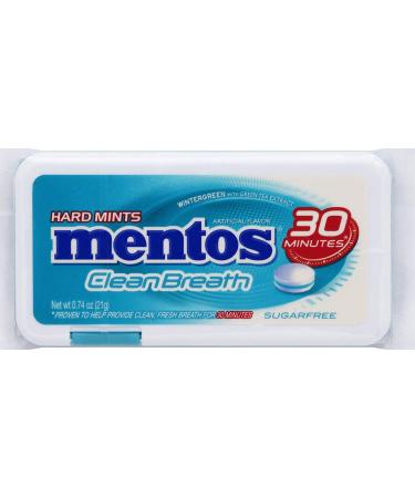 Mentos Clean Breath Hard Mints 0.74 OZ Wintergreen (Pack of 4)