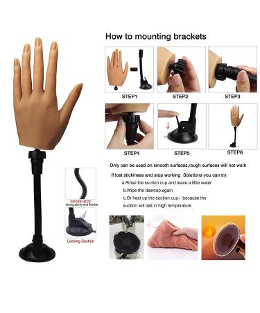 Flexible Silicone Practice Hand for Acrylic Nails - Life Size Female Mannequin Hand with Stand for Nail Art Practice (3# Left Hand) - Buy Online on GoSupps.com