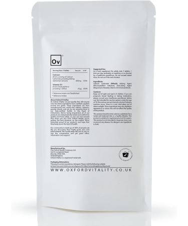 Calcium & Vitamin D Tablets | 1000iu Vitamin D3 Supplement for Bone Health | Oxford Vitality 3 Count - Buy Online on GoSupps.com