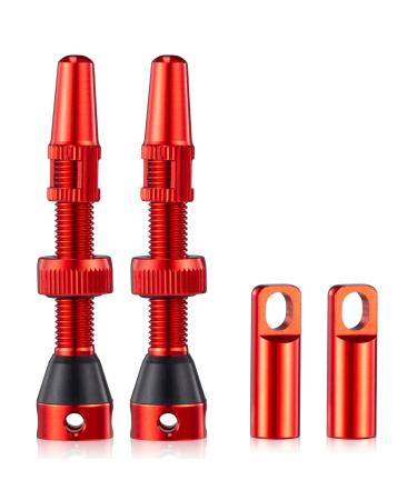 HZJD 2 pieces Presta tubeless valves red quality tubeless stem (44 mm) - Buy Online on GoSupps.com
