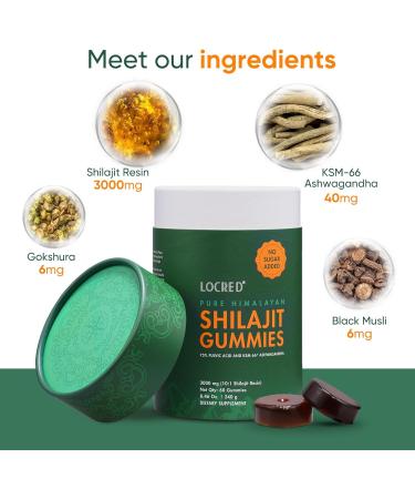 Himalayan shilajit Gummies with ashwagandha no Added Sugar Organic 75%+ fulvic Acid & 85+ Trace Minerals for Men & Women Non-GMO lab Tested 60 Gummy - Buy Online on GoSupps.com