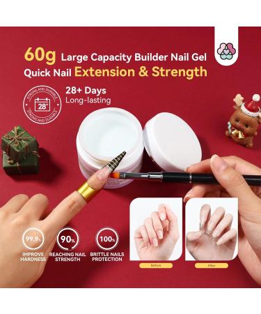 Saviland Builder Gel Nail Polish Set - 6 Colors Gel Polish Kit with Clear Builder Gel, UV Light, Protection Gloves - Perfect Christmas Gift for Women - Buy Online on GoSupps.com