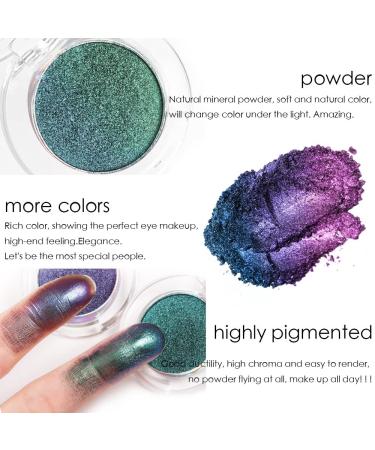 Chameleon Chrome Eyeshadow Palette Duo - Purple Emerald Green Blue Duochrome Set | High Pigment Shimmer | Concrete Minerals Loose Powder 2g 03&04 - 2 Count (Pack of 1) - Buy Online on GoSupps.com
