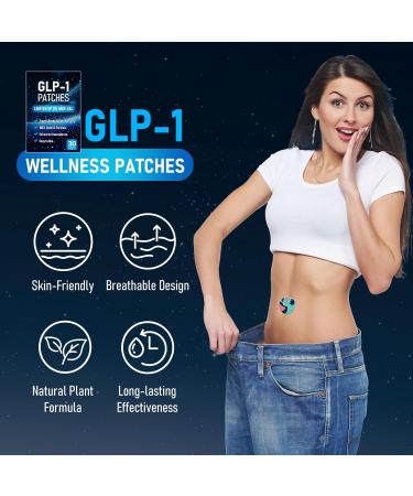 AYOJOY GLP-1 Patches for Women & Men - Natural Ingredients with Berberine L-Glutamine-blue-30PCS-blue - Buy Online on GoSupps.com