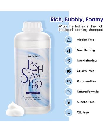 Lash Shampoo for Extensions | 1L Easy Rinse Formula for Home & Salon | Unscented Lash & Brow Cleanser - Buy Online on GoSupps.com