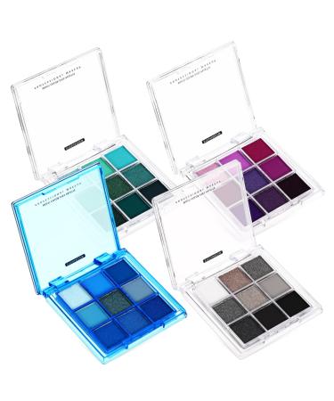 SOESFOUFU 4 Pcs Eye Shadow Palette Colorful Eyeshadow Palette Pigmented Eyeshadow Palette Eye Makeup Plastic