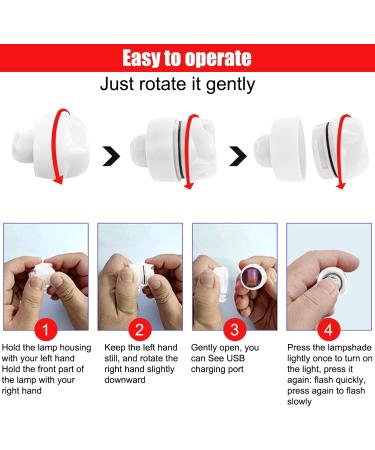 ePicsoa 2 Pcs Rechargeable Croc Lights for Clog Shoes | Waterproof LED Headlights for Dog Walking | 3 Light Modes | Great Gifts for Adults & Kids | White 1 - Buy Online on GoSupps.com