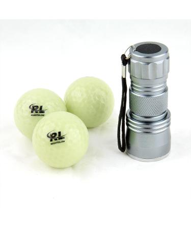 Glow Golf Balls for Night Sports - 12 Pack Tournament Fluorescent Glow in The Dark Balls + Flashlight - Buy Online on GoSupps.com