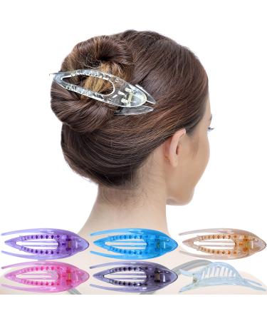 RC Roche 6 pieces of hair clip hair clamp French curved for women girls firm without sliding high quality hair large transparent multifolitis - Buy Online on GoSupps.com
