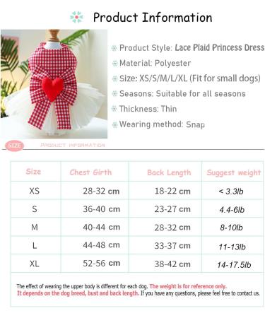 Bt Bear X-Small Red Love Tutu Dress for Small Dogs & Cats - Puppy Skirt Princess Dress Wedding Outfit - Buy Online on GoSupps.com