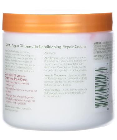 Cantu Argan Oil Leave-In Conditioning Repair Cream 16 oz - Deep Moisture & Repair for All Hair Types - Buy Online on GoSupps.com