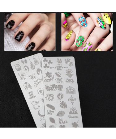 13-Piece Nail Art Punching Panels & Scrapers - Flower & Animal Patterns for Professional DIY Manicure | International Shipping - Buy Online on GoSupps.com