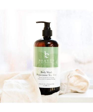 Peppermint Tea Tree Body Wash 16 Fl Oz - Organic Shower Gel for Men & Women, Acne Soothing Soap for Oily Skin - Buy Online on GoSupps.com