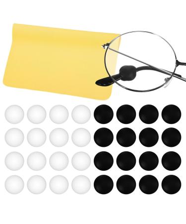 Lurrose Jewelry 20 Pairs Silicone Eyeglass Ear Grips Round Eyeglass Holders With Cleaning Cloth Frame Grips For Eyeglasses