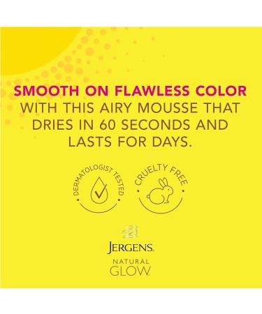 Jergens Natural Glow Instant Sun Body Mousse - Dark Self Tanner for Deep Tahiti Tan | Sunless Tanning Bronzer 6oz - Buy Online on GoSupps.com