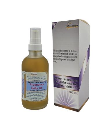 BiblenBeautyoils Moisturizing and Anointing Pregnancy Belly Oil Pregnancy Oil for Stretch Mark Prevention and Belly Care Essential Oil Free Belly Oil for Pregnant Women (Unscented 4 Fl Oz)
