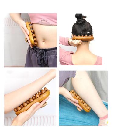 ZJchao 16.5 cm Sandalwood Massage Brush - Ergonomic Fascia Tool with Smoothing Balls for Ultimate Relaxation - Buy Online on GoSupps.com