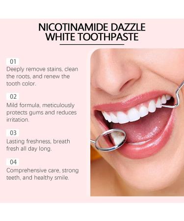 Nicotinamide Dazzle White Toothpaste 3.53oz with Mint Extract and Aloe Teeth Whitening and Gum Protection - Buy Online on GoSupps.com