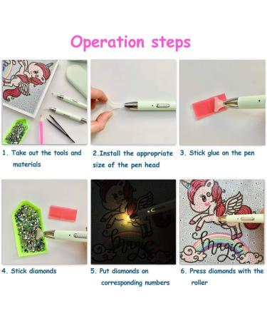 Rechargeable LED Diamond Art Pen with Light | 5D Diamond Painting Tools Kit Green - Buy Online on GoSupps.com