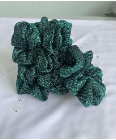 Forest Glitter Green Elastic Hair Tie Scrunchies Ponytail Holders for Women Girls - Buy Online on GoSupps.com