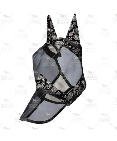 Harrison Howard CareMaster Horse Fly Mask - Long Nose & Ears UV Protection for Horses - XL Paisley Wave - Buy Online on GoSupps.com