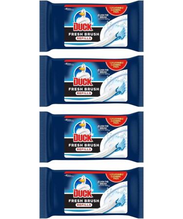 4X Duck Fresh Brush Refills (4 Packs 48 Flushable Cleaning Pads)-Biodegradable- Duck Toilet Bowl Cleaner- with Microfibre Cleaning Cloth 4X Duck Brush Refill + Microfibre Cloth - Buy Online on GoSupps.com