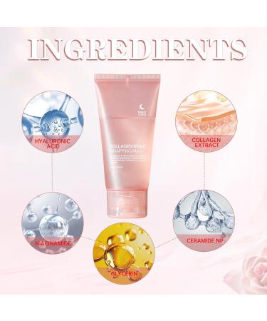 Collagens Night Wrapping Mask Firming Tear-Off Facepiece 75ml Night Facepiece Translucent Hydrating Firming Night Mask Hydrolyzed Collagens Perfect for Dry & Dehydrated Skin - Buy Online on GoSupps.com